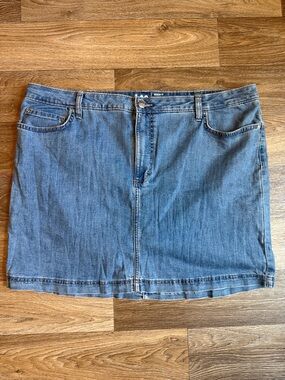 Lee Blue Jean Denim Regular Fit Mid Rise Skort Short Skirt Size 22